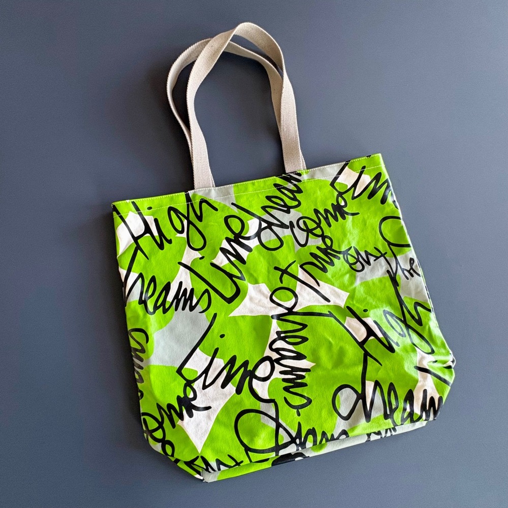 Rare - DVF Diane von Furstenberg High Line NYC Tote Bag Lime Green | Canvas